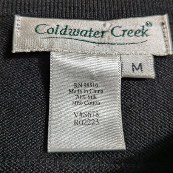 Silk Blend Black Sweater Women's Medium - Picture 7 of 8